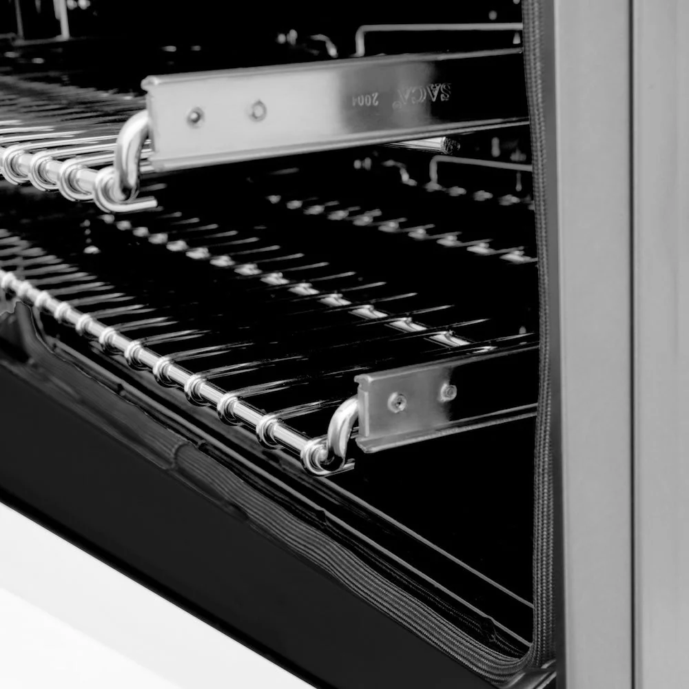 ZLINE Autograph Edition 30 in. 4.0 cu. ft. Legacy Dual Fuel Range with 4 Burner Gas Cooktop and Electric Convection Oven in Stainless Steel with White Matte Door and Matte Black Accents, Open Box-Good Condition - Image 17