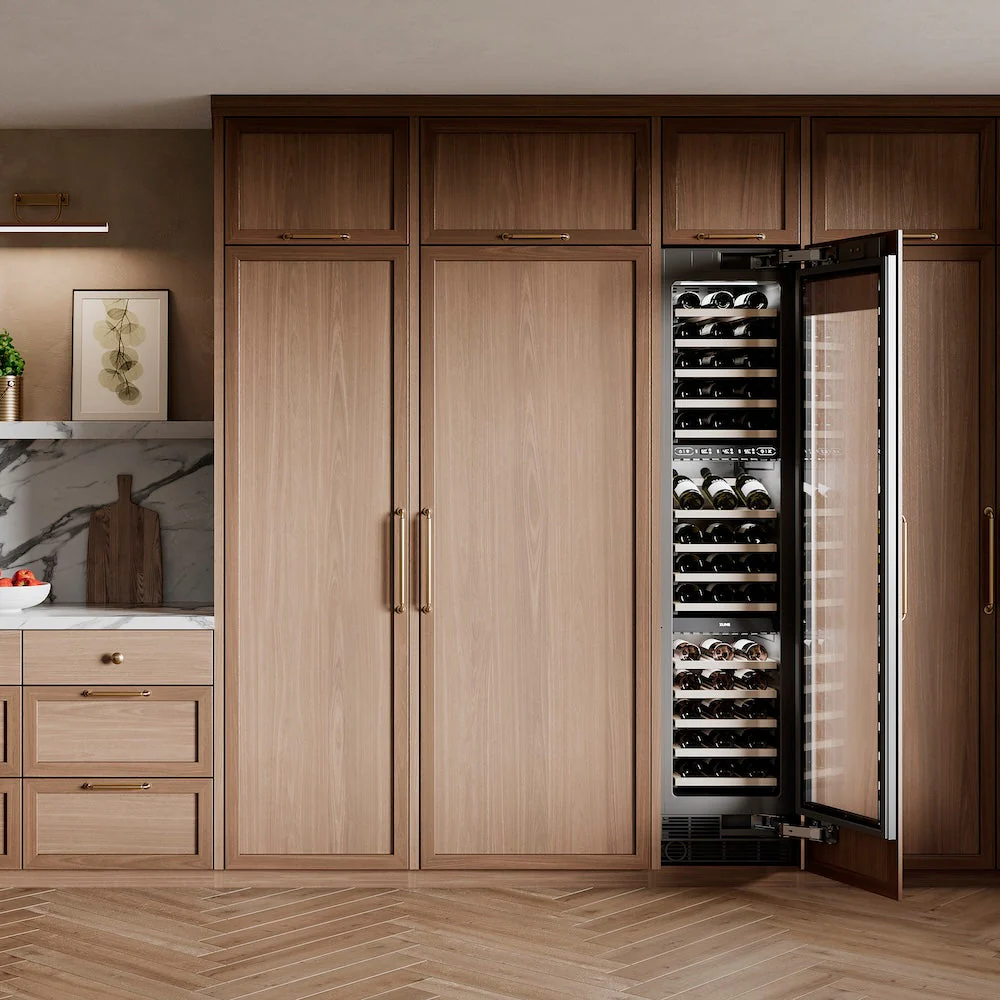ZLINE 18 in. 9.0 cu. ft. Triple Zone 68 Bottle Panel Ready Right Hinge Column Wine Cooler, Open Box-Good Condition - Image 2