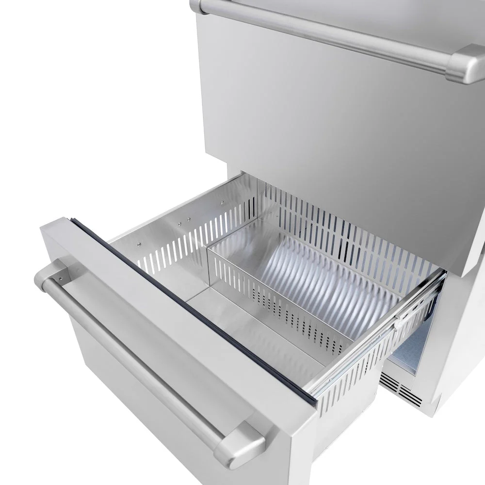 ZLINE 24 in. Touchstone 168 Can Outdoor-Rated Dual Refrigerator Drawer with Stainless Steel Doors, Open Box-Good Condition - Image 12