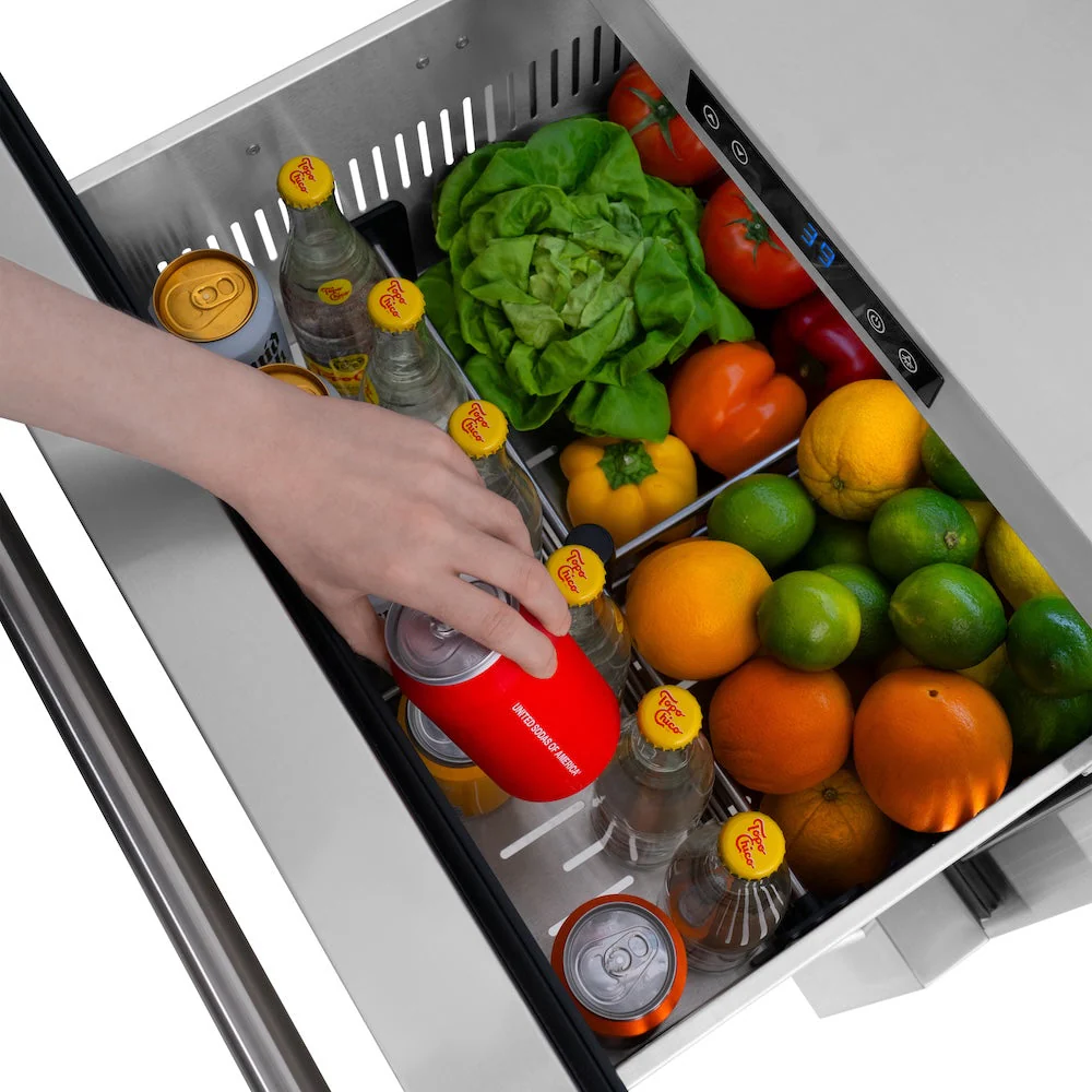 ZLINE 24 in. Touchstone 168 Can Outdoor-Rated Dual Refrigerator Drawer with Stainless Steel Doors, Open Box-Good Condition - Image 15