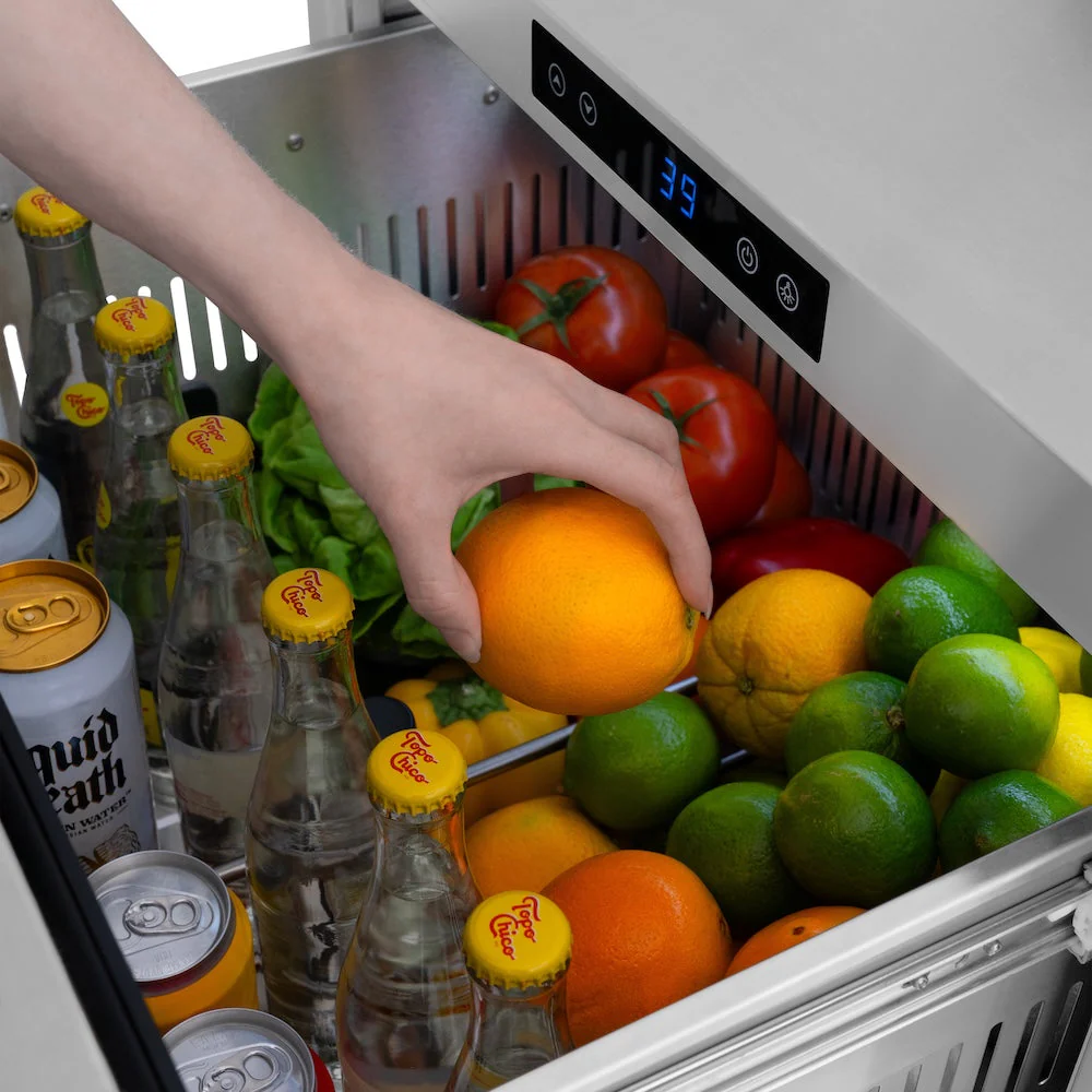 ZLINE 24 in. Touchstone 168 Can Outdoor-Rated Dual Refrigerator Drawer with Stainless Steel Doors, Open Box-Good Condition - Image 17