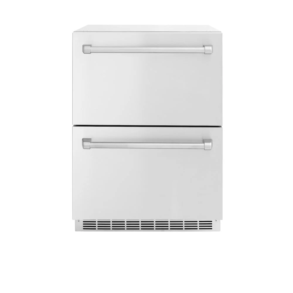 ZLINE 24 in. Touchstone 168 Can Outdoor-Rated Dual Refrigerator Drawer with Stainless Steel Doors, Open Box-Good Condition - Image 5