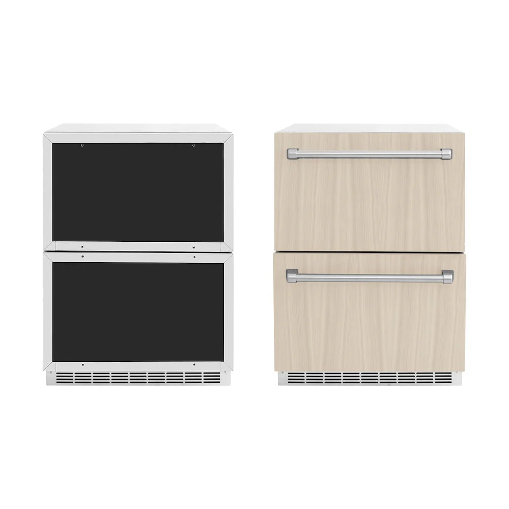 ZLINE 24 in. Touchstone 168 Can Outdoor-Rated Dual Refrigerator Drawer with Panel-Ready Doors, Open Box-Good Condition - Image 3