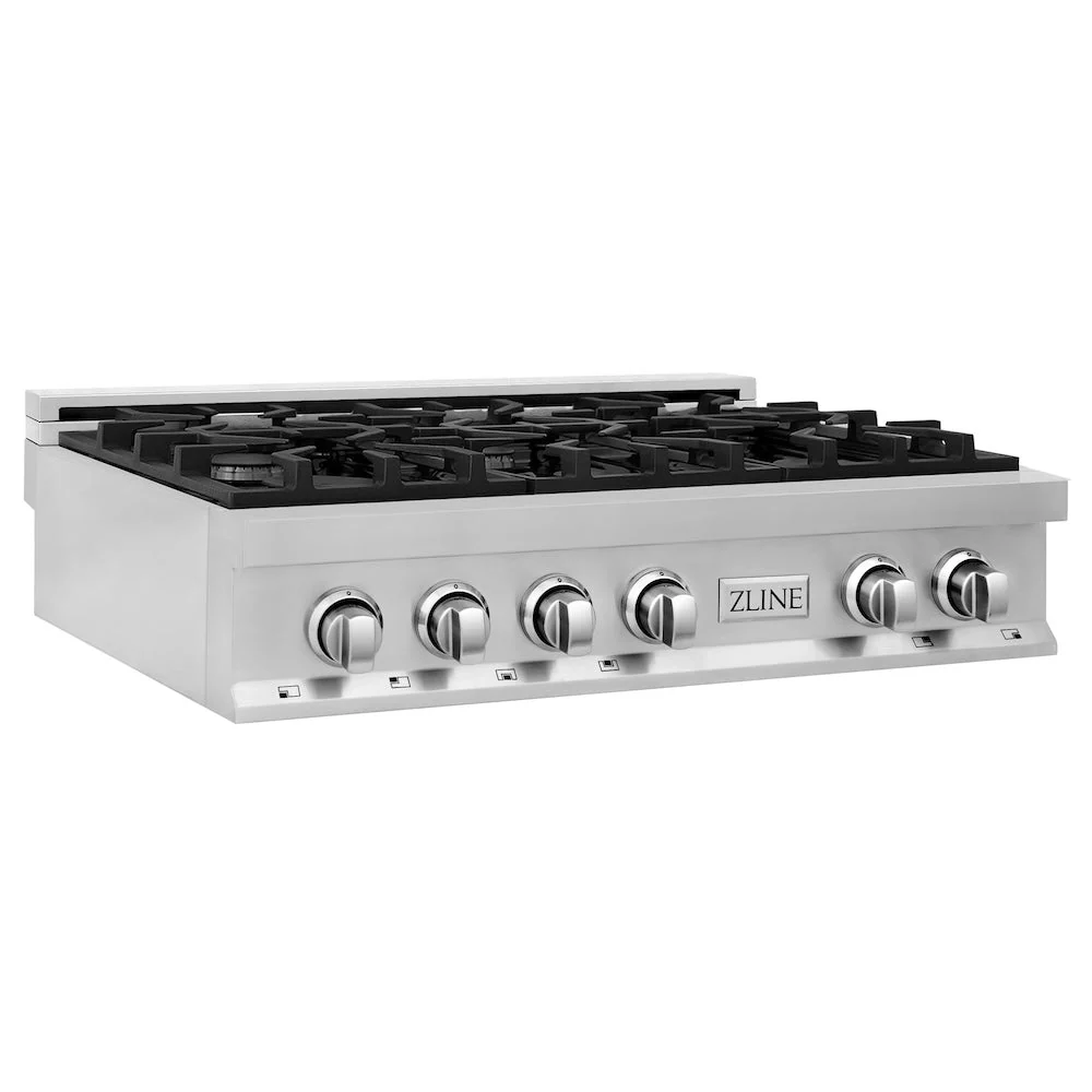 ZLINE 36 in. Legacy Gas Rangetop with 6 Burners and Porcelain Cooktop in Stainless Steel, Open Box-Good Condition - Image 3
