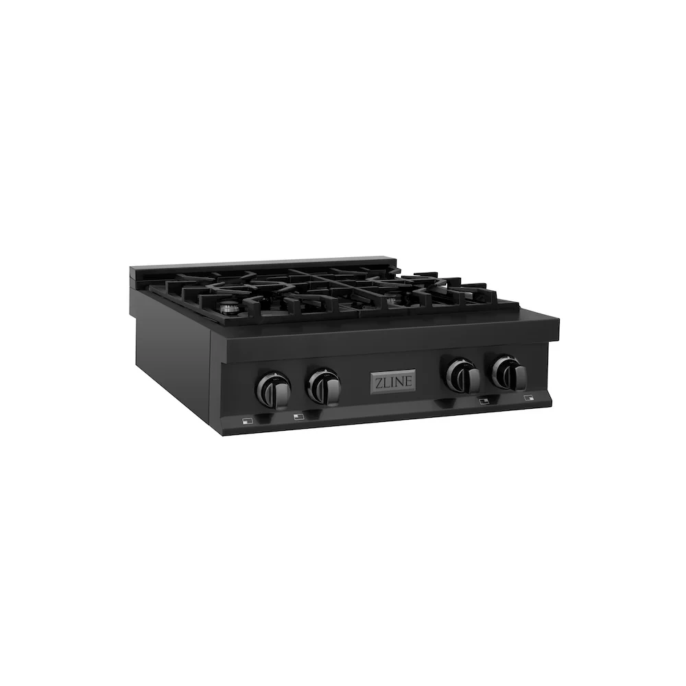 ZLINE 30 in. Classic Gas Rangetop with 4 Burners and Porcelain Cooktop in Black Stainless Steel, Open Box-Good Condition - Image 3
