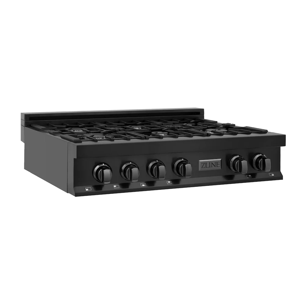 ZLINE 36 in. Classic Gas Rangetop with 6 Burners and Porcelain Cooktop in Black Stainless Steel, Open Box-Good Condition - Image 5