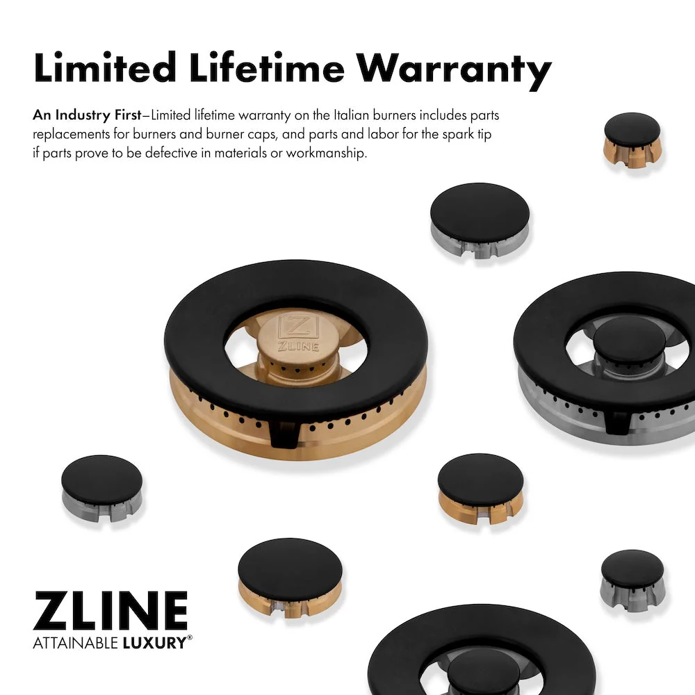 ZLINE Autograph Edition 48 in. Legacy Gas Rangetop with 7 Burners and Porcelain Cooktop in Satin Stainless Steel with Champagne Bronze Accents, Open Box-Good Condition - Image 7