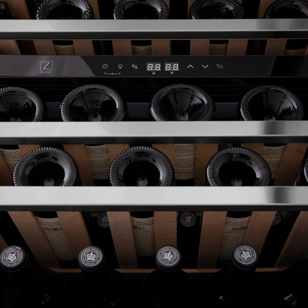 ZLINE 24 in. Monument Dual Zone 44 Bottle Wine Cooler with Wood Shelves in Stainless Steel, Open Box-Good Condition - Image 12