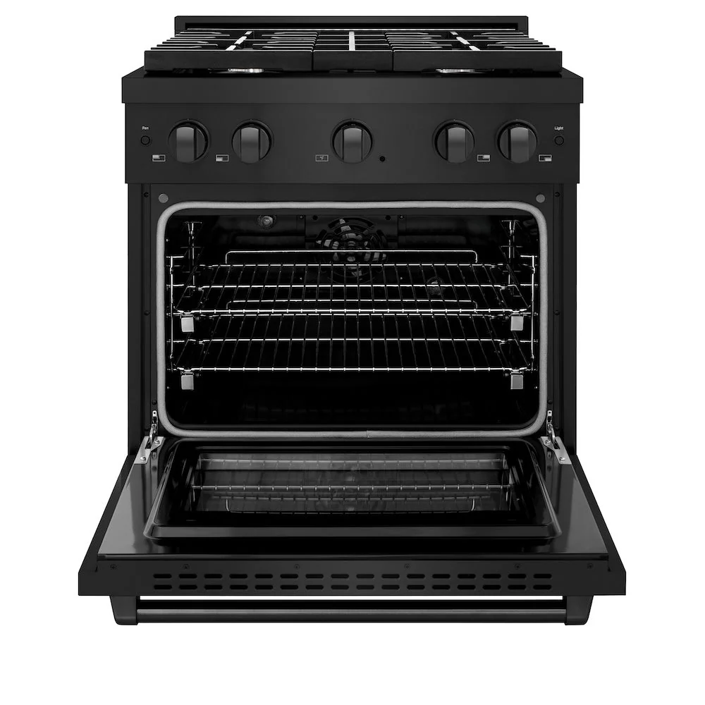 ZLINE 30 in. 4.2 cu. ft. Paramount Dual Fuel Range with 4 Burner Gas Cooktop and Electric Convection Oven in Black Stainless Steel, Open Box-Good Condition - Image 6