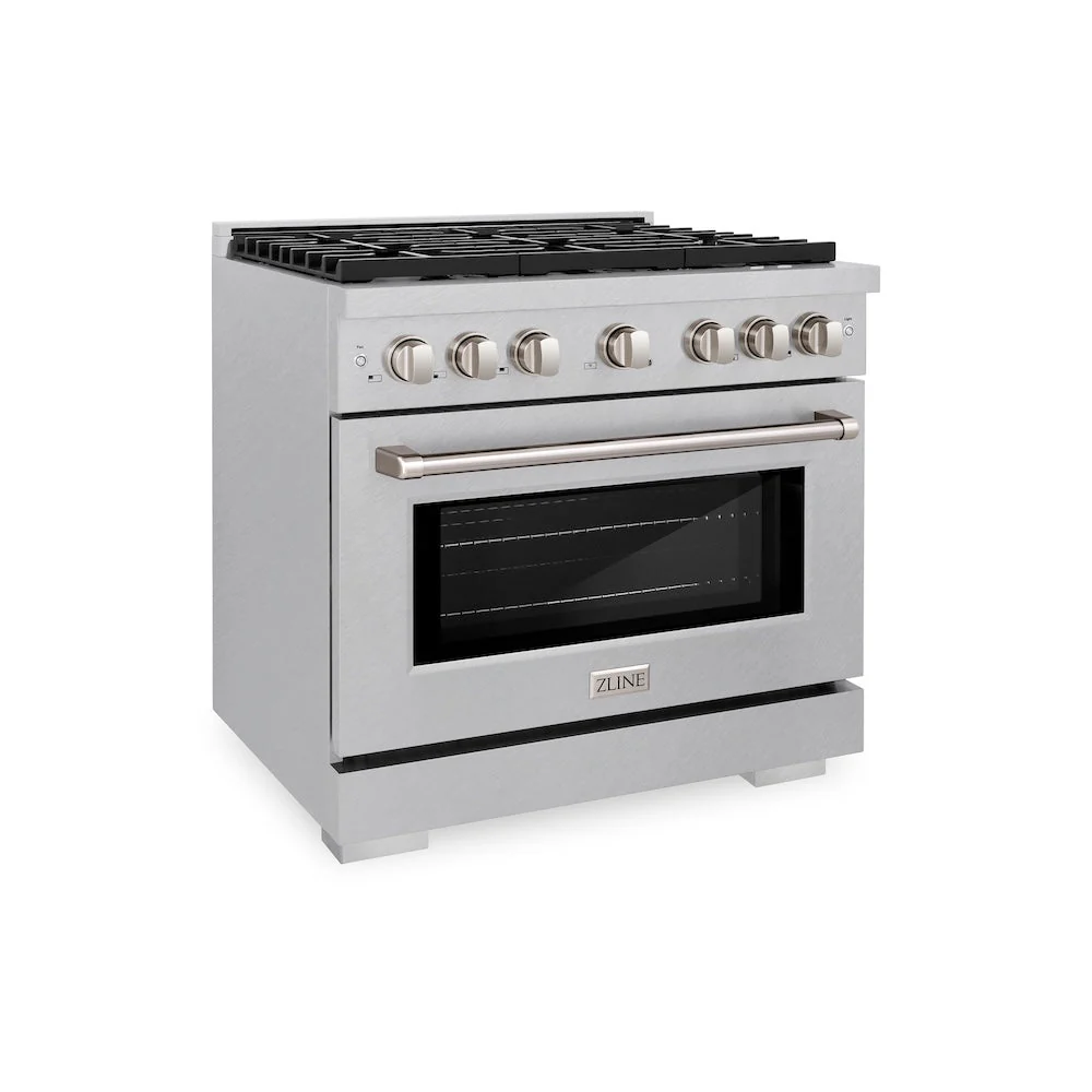 ZLINE 36 in. 5.2 cu. ft. Paramount Dual Fuel Range with 6 Burner Gas Cooktop and Electric Convection Oven in Satin Stainless Steel, Open Box-Good Condition