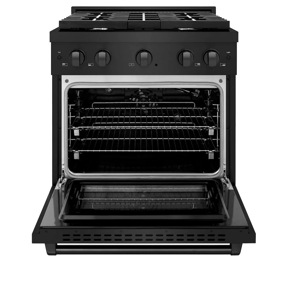 ZLINE 30 in. 4.2 cu. ft. Paramount Gas Range with 4 Burner Cooktop and Convection Gas Oven in Black Stainless Steel, Open Box-Good Condition - Image 6