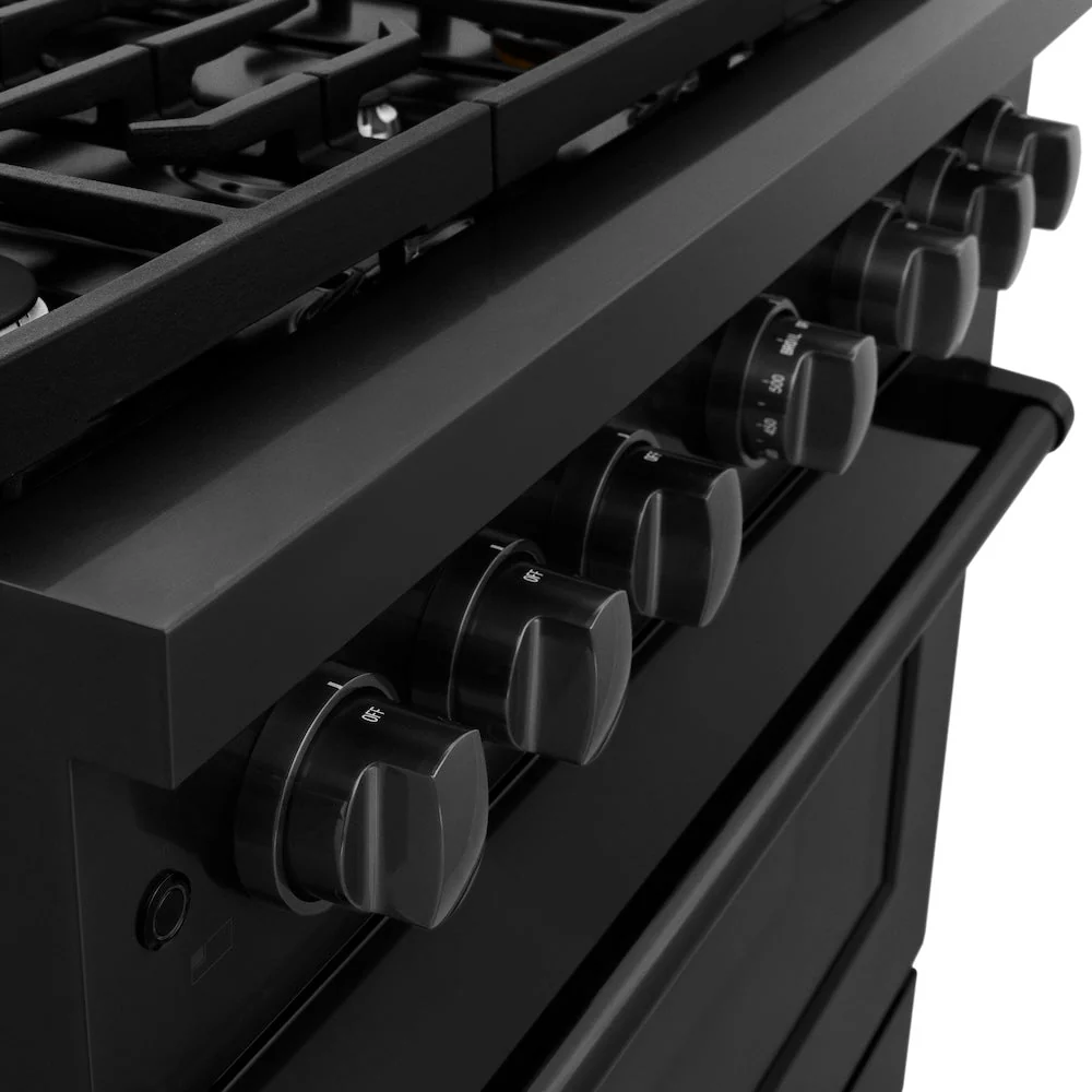 ZLINE 36 in. 5.2 cu. ft. Paramount Gas Range with 6 Burner Cooktop and Convection Gas Oven in Black Stainless Steel, Open Box-Good Condition - Image 7
