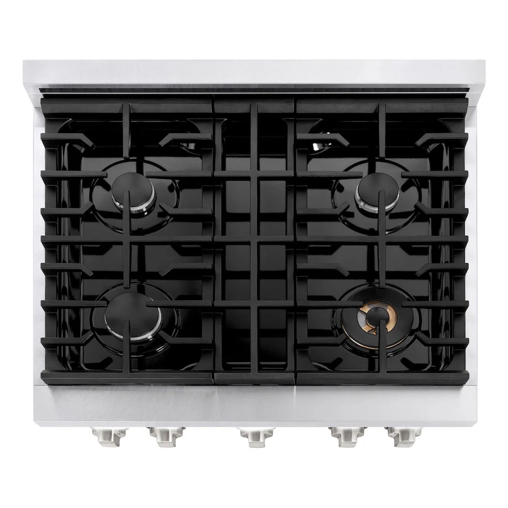 ZLINE 30 in. 4.2 cu. ft. Paramount Gas Range with 4 Burner Cooktop and Convection Gas Oven in Satin Stainless Steel, Open Box-Good Condition - Image 3