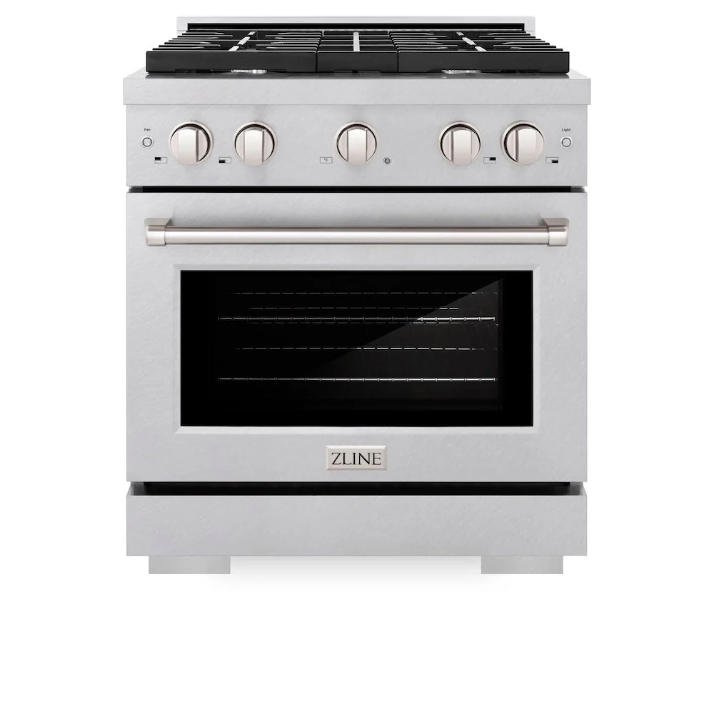 ZLINE 30 in. 4.2 cu. ft. Paramount Gas Range with 4 Burner Cooktop and Convection Gas Oven in Satin Stainless Steel, Open Box-Good Condition - Image 4