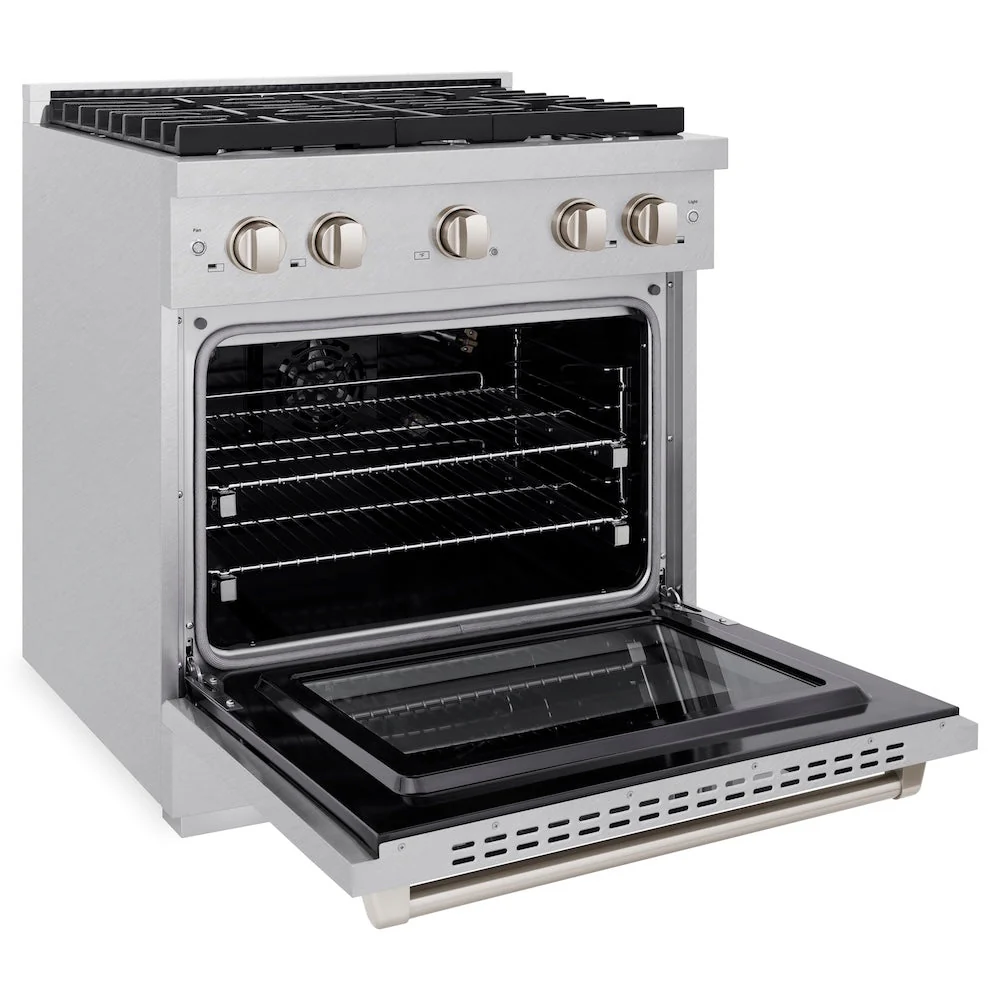 ZLINE 30 in. 4.2 cu. ft. Paramount Gas Range with 4 Burner Cooktop and Convection Gas Oven in Satin Stainless Steel, Open Box-Good Condition - Image 7