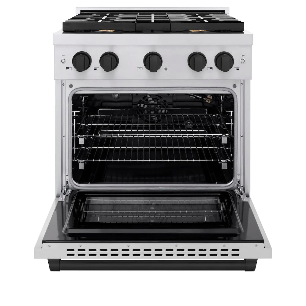 ZLINE Autograph Edition 30 in. 4.2 cu. ft. Paramount Gas Range with 4 Burner Cooktop and Convection Gas Oven in Stainless Steel and Matte Black Accents, Open Box-Good Condition - Image 8