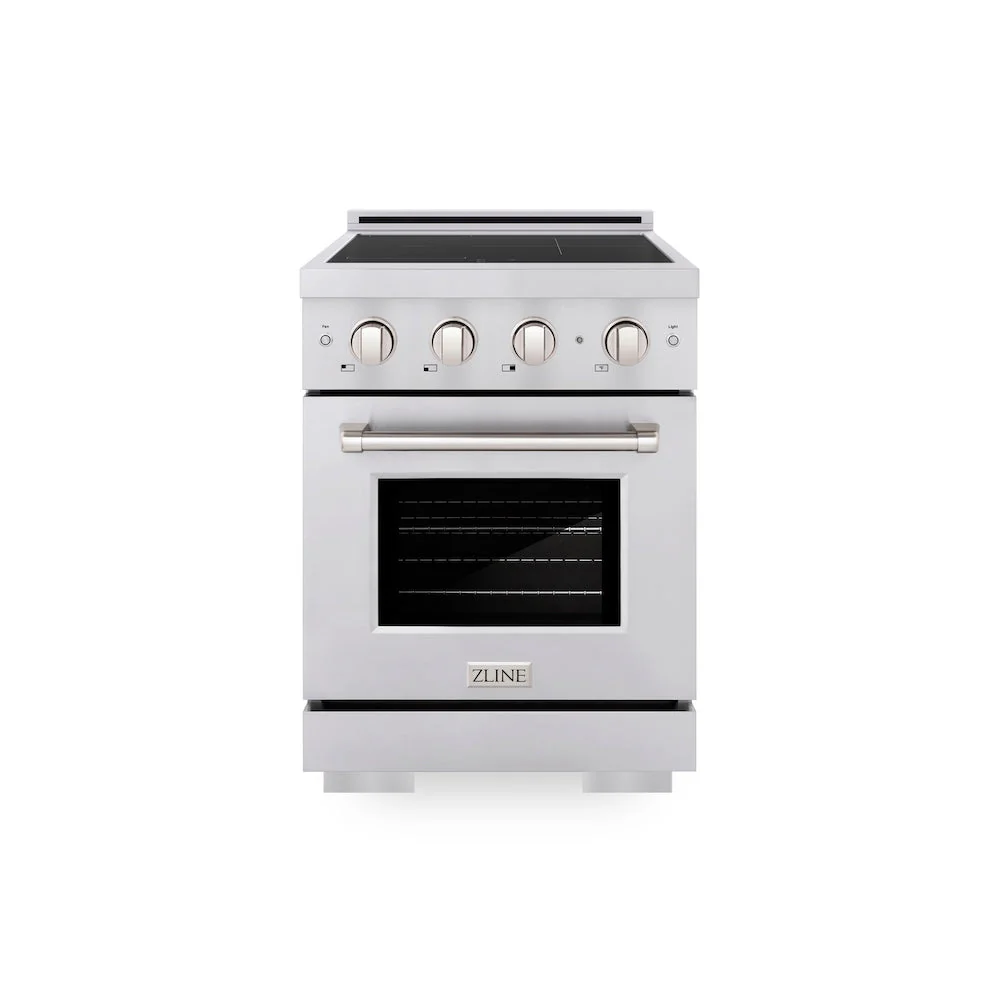 ZLINE 24 in. 3.2 cu. ft. Paramount Induction Range with 3 Element Cooktop and Electric Convection Oven in Stainless Steel, Open Box-Good Condition