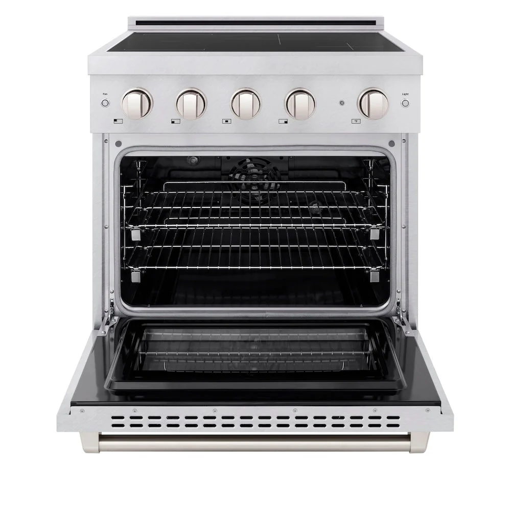 ZLINE 30 in. 4.2 cu. ft. Paramount Induction Range with 4 Element Cooktop and Electric Convection Oven in Satin Stainless Steel, Open Box-Good Condition - Image 7
