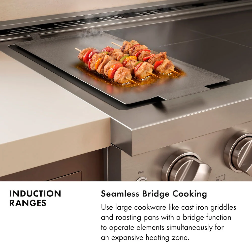 ZLINE 36 in. 5.2 cu. ft. Paramount Induction Range with 5 Element Cooktop and Electric Convection Oven in Satin Stainless Steel, Open Box-Good Condition - Image 4