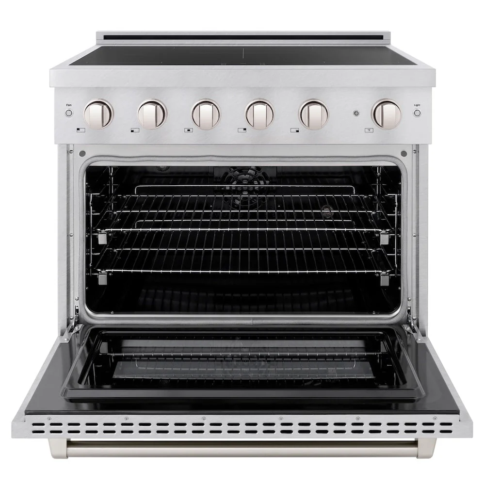 ZLINE 36 in. 5.2 cu. ft. Paramount Induction Range with 5 Element Cooktop and Electric Convection Oven in Satin Stainless Steel, Open Box-Good Condition - Image 7