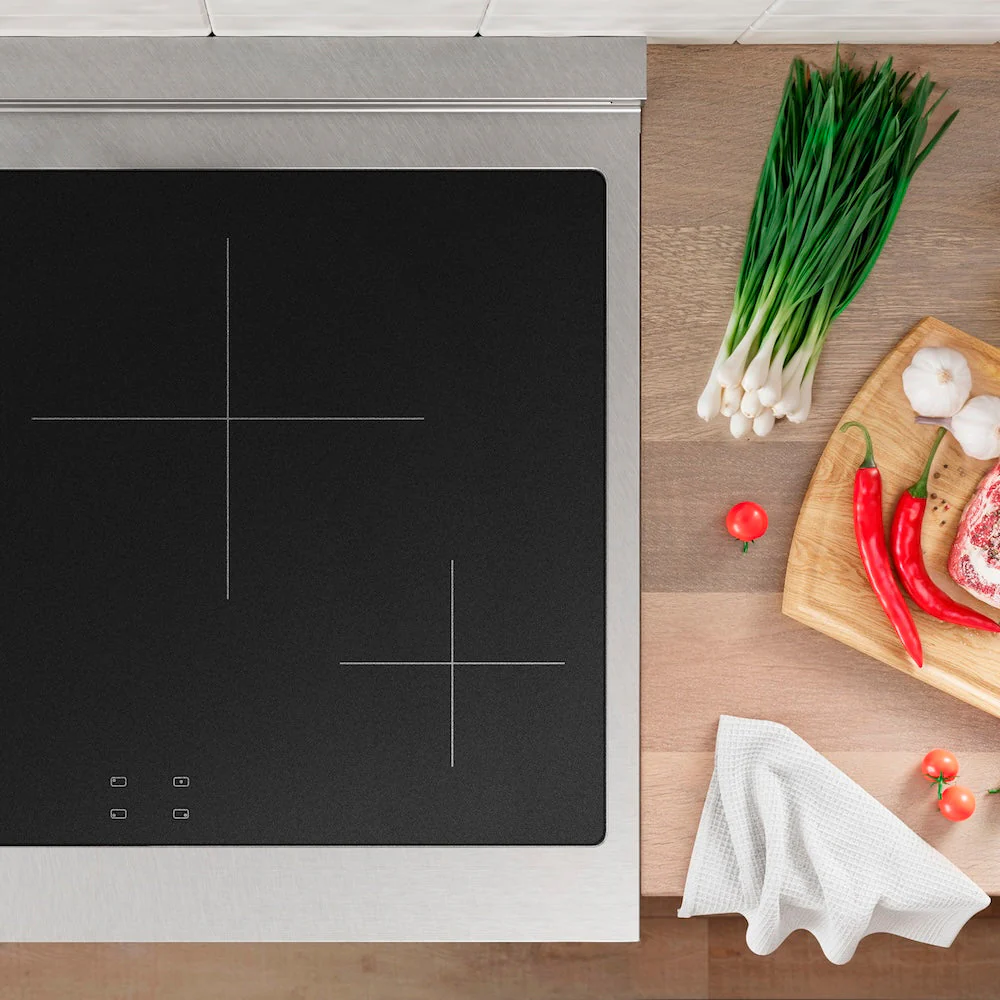 ZLINE Autograph Edition 30 in. 4.2 cu. ft. Paramount Induction Range with 4 Element Cooktop and Electric Convection Oven in Satin Stainless Steel with White Matte Door and Polished Gold Accents, Open Box-Good Condition - Image 13