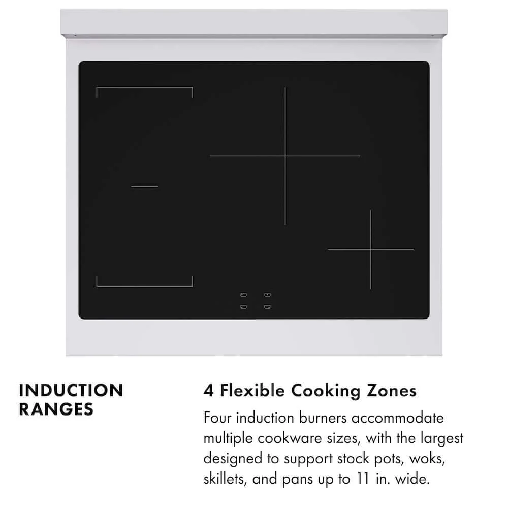 ZLINE Autograph Edition 30 in. 4.2 cu. ft. Paramount Induction Range with 4 Element Cooktop and Electric Convection Oven in Stainless Steel with White Matte Door and Matte Black Accents, Open Box-Good Condition - Image 6