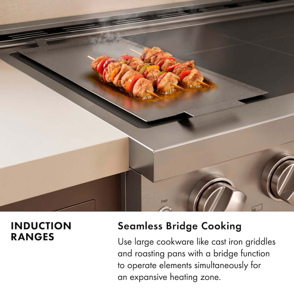 ZLINE Autograph Edition 36 in. 5.2 cu. ft. Paramount Induction Range with 5 Element Cooktop and Electric Convection Oven in Stainless Steel with White Matte Door and Matte Black Accents, Open Box-Good Condition - Image 5