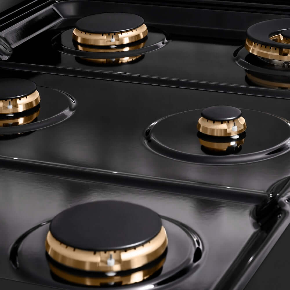 ZLINE Autograph Edition 36 in. Paramount Gas Rangetop with 6 Burners and Porcelain Cooktop in Black Stainless Steel with Champagne Bronze Accents, Open Box-Good Condition - Image 6