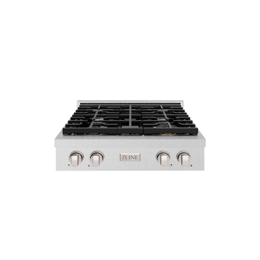 ZLINE 30 in. Paramount Gas Rangetop with 4 Burners and Porcelain Cooktop in Satin Stainless Steel, Open Box-Good Condition - Image 3