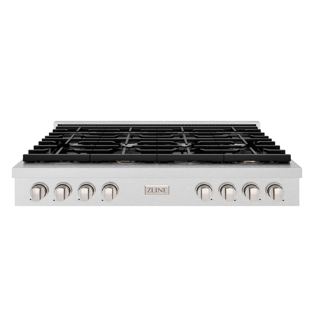 ZLINE 48 in. Paramount Gas Rangetop with 8 Burners and Porcelain Cooktop in Satin Stainless Steel, Open Box-Good Condition - Image 4
