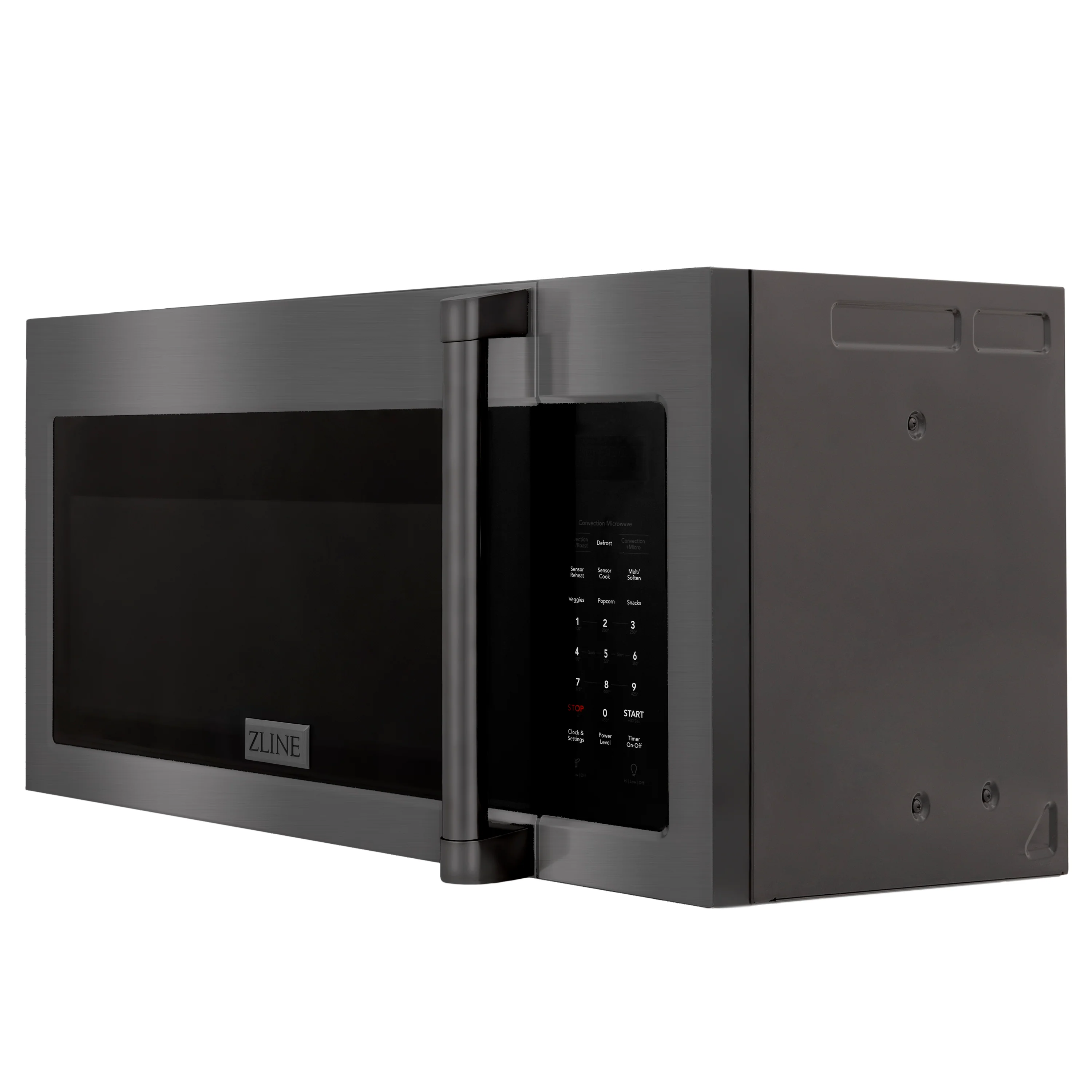 Products ZLINE 30" 1.5 cu. ft. Over the Range Microwave in Black Stainless Steel with Traditional Handle and Set of 2 Charcoal Filters (MWO-OTRCFH-30-BS) - Image 3