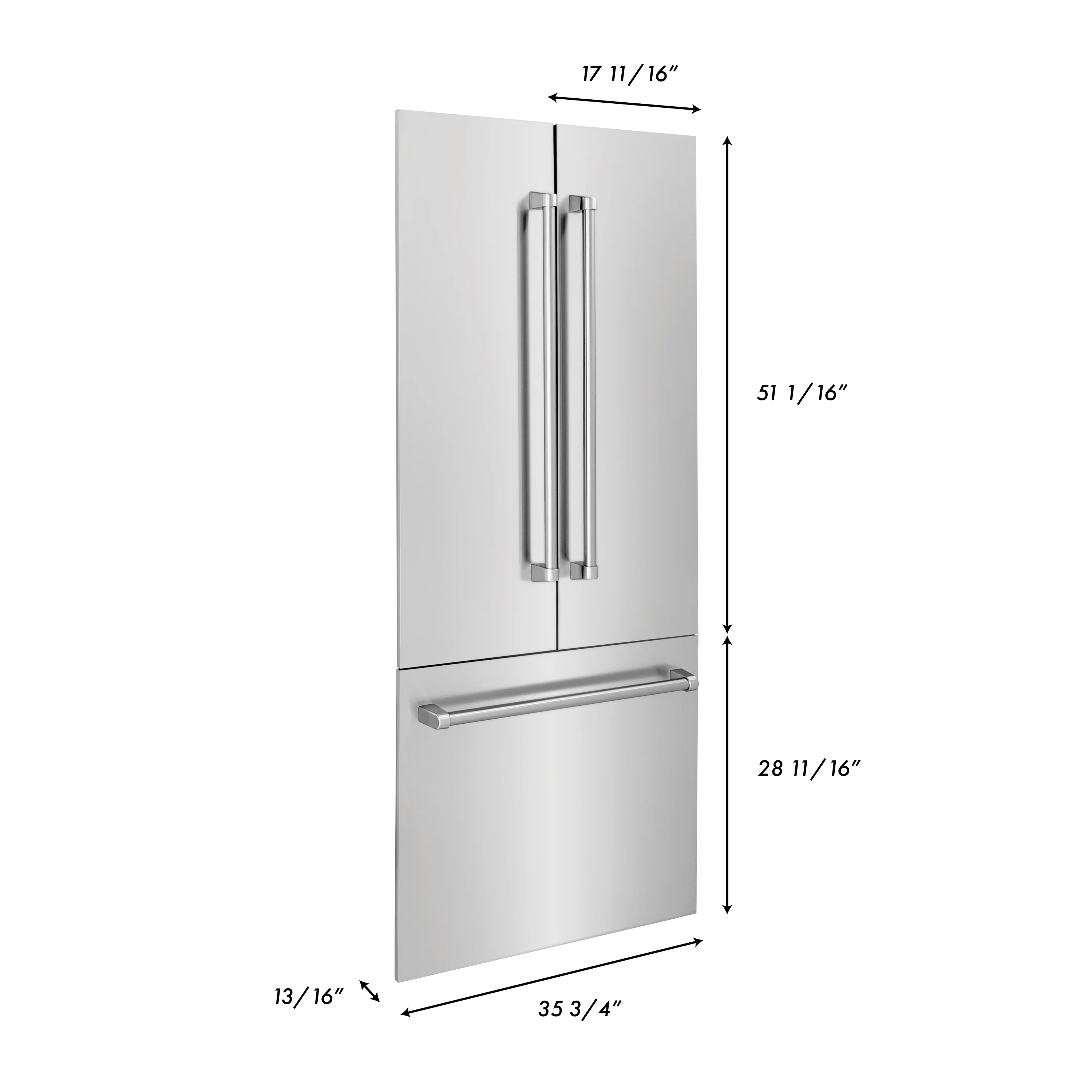 ZLINE 36" Refrigerator Panels in Stainless Steel for a 36" Built-in Refrigerator (RPBIV-304-36) - Image 3