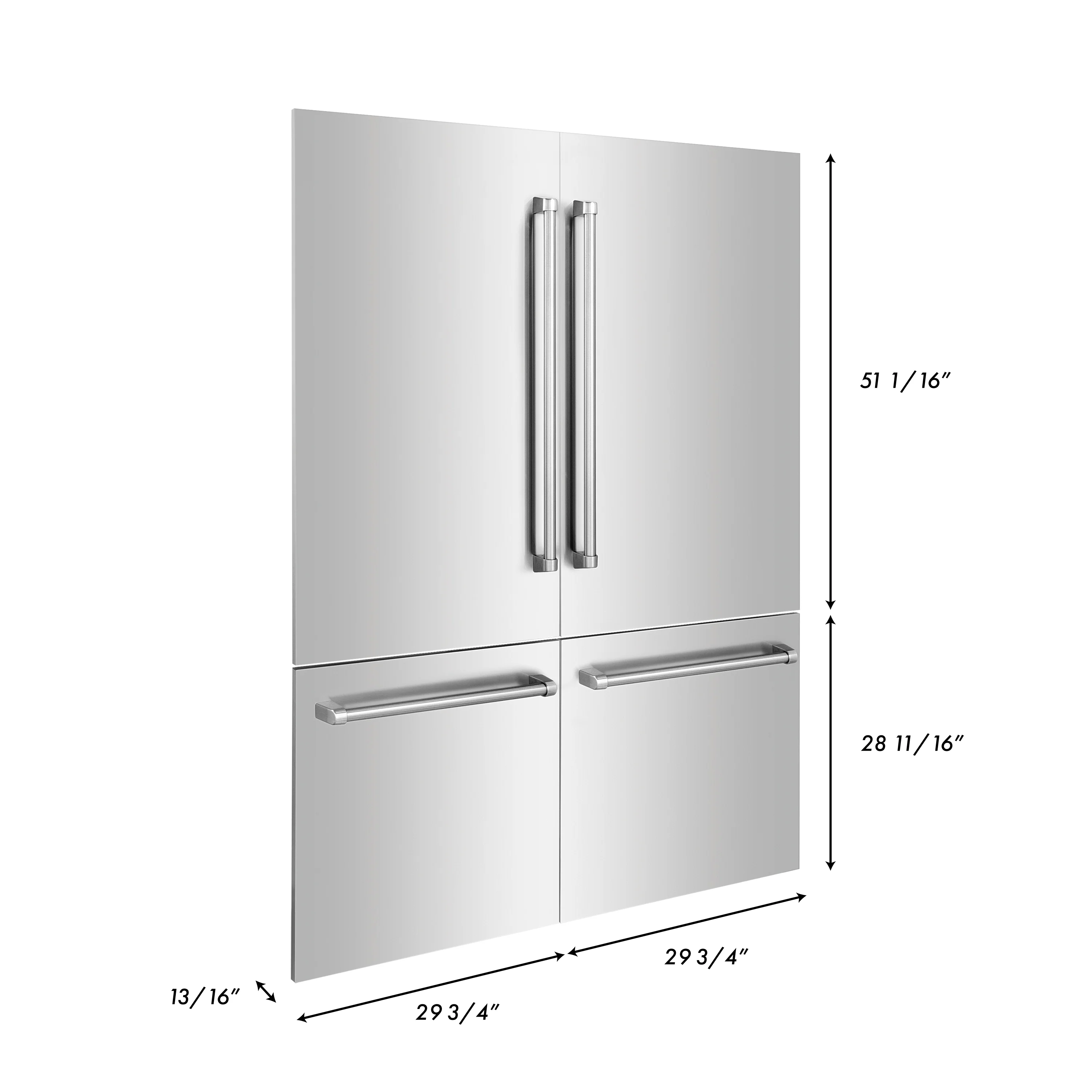 ZLINE 60" Refrigerator Panels in Stainless Steel for a 60" Built-in Refrigerator (RPBIV-304-60) - Image 3
