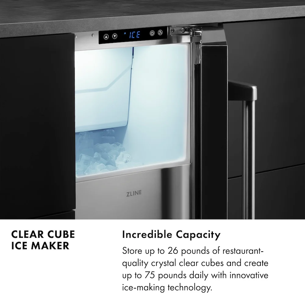 ZLINE 15 in. Touchstone Clear Cube Ice Maker with Drain Pump and Panel Ready Door, Open Box-Great Condition - Image 12