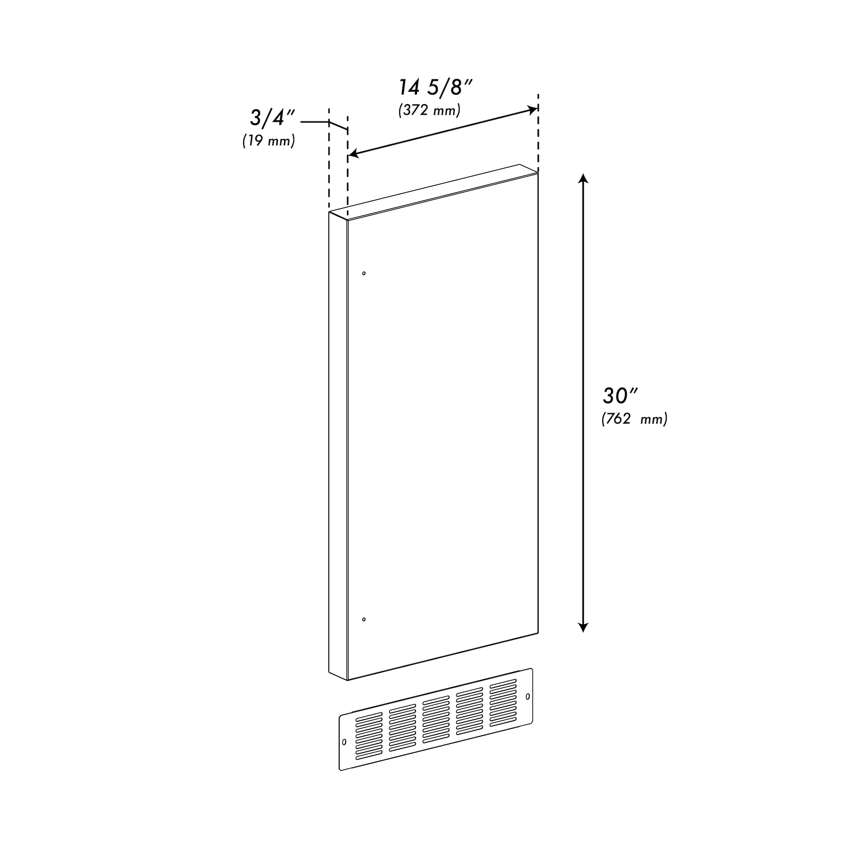 ZLINE 15 In. Touchstone Ice Maker Door Panel in Black Stainless Steel (IPO-BS-15) - Image 2