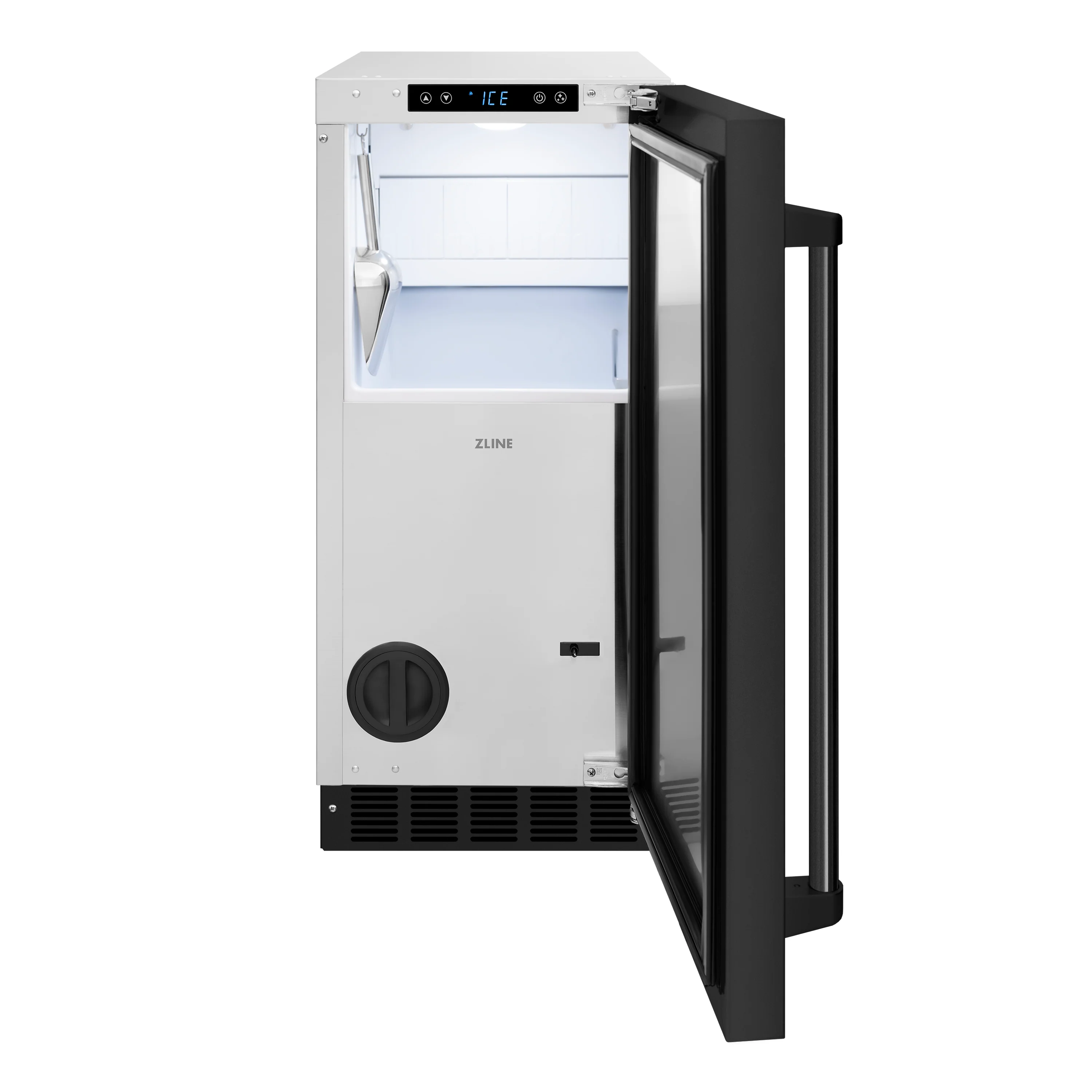 ZLINE 15 in. Touchstone Gourmet Ice Maker with Drain Pump and Black Stainless Steel Door (IGMD-BS-15) - Image 4