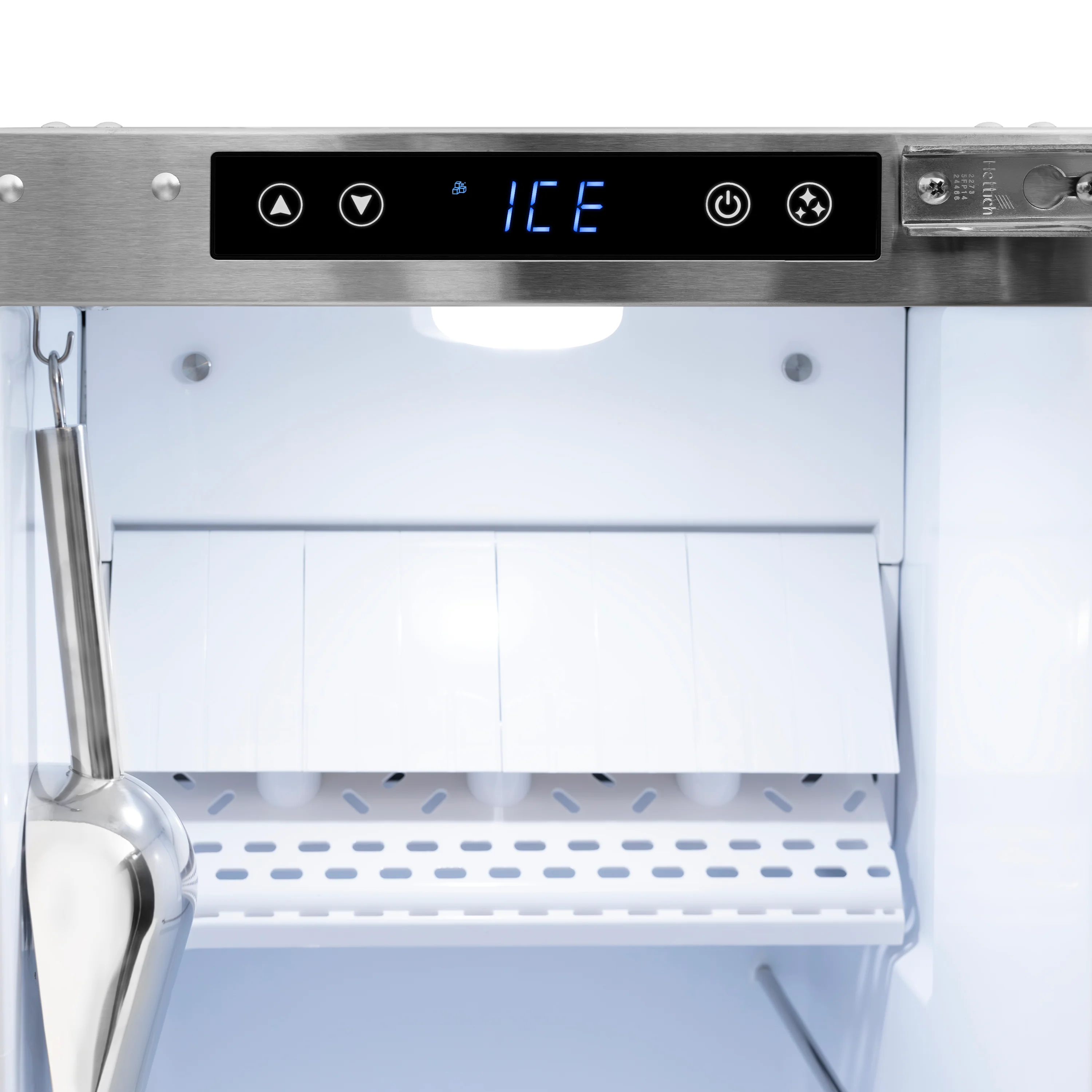 ZLINE 15 in. Touchstone Gourmet Ice Maker with Drain Pump and Hand Hammered Copper Door (IGMD-HH-15) - Image 7