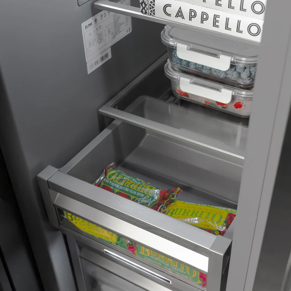 ZLINE 18 in. 8.6 cu. ft. Panel Ready Right Hinge Column Freezer with Graphite Gray Interior, Open Box-Great Condition - Image 12