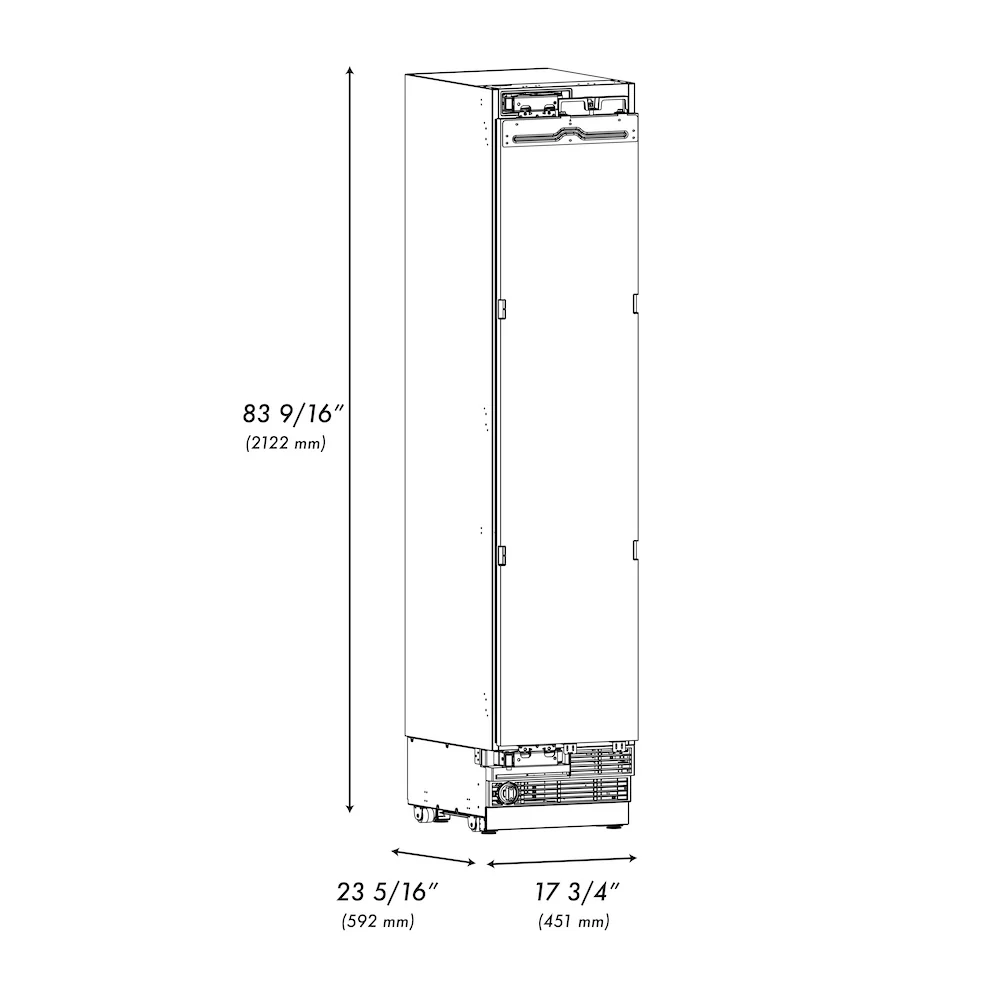 ZLINE 18 in. 8.6 cu. ft. Panel Ready Right Hinge Column Freezer with Graphite Gray Interior, Open Box-Great Condition - Image 21