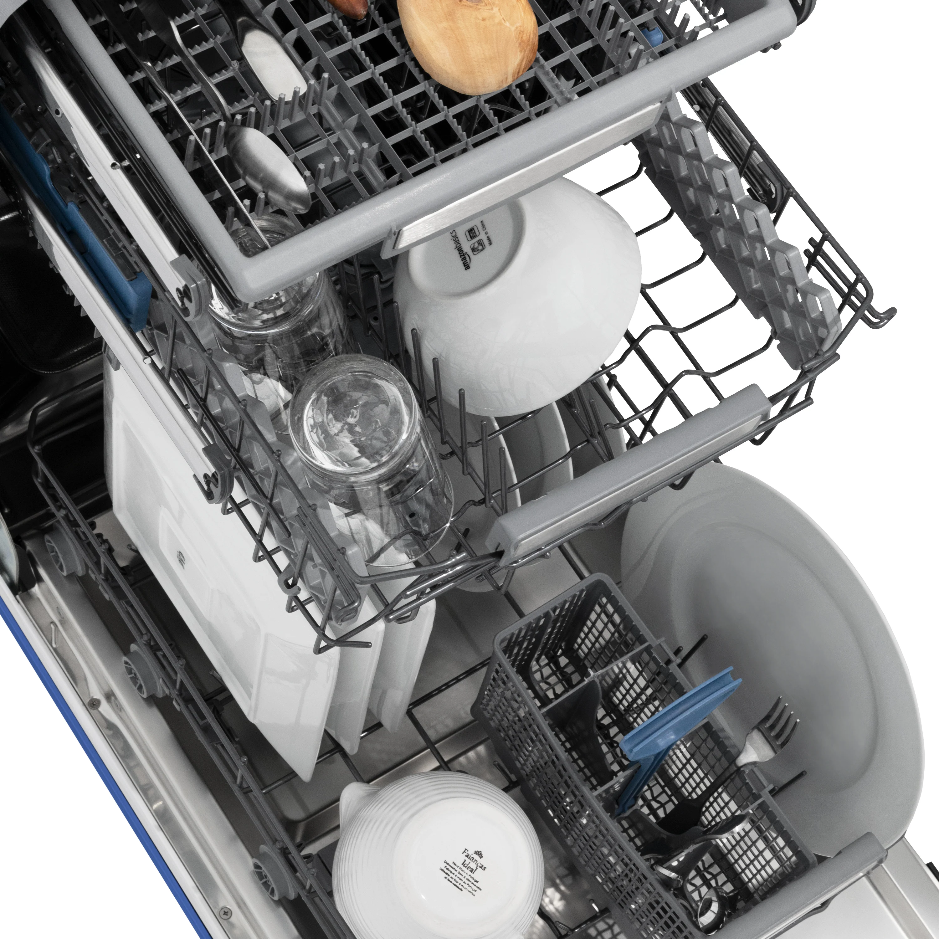 ZLINE 18 in. Tallac Series 3rd Rack Top Control Built-In Dishwasher in Blue Matte with Stainless Steel Tub, 51dBa (DWV-BM-18) - Image 16