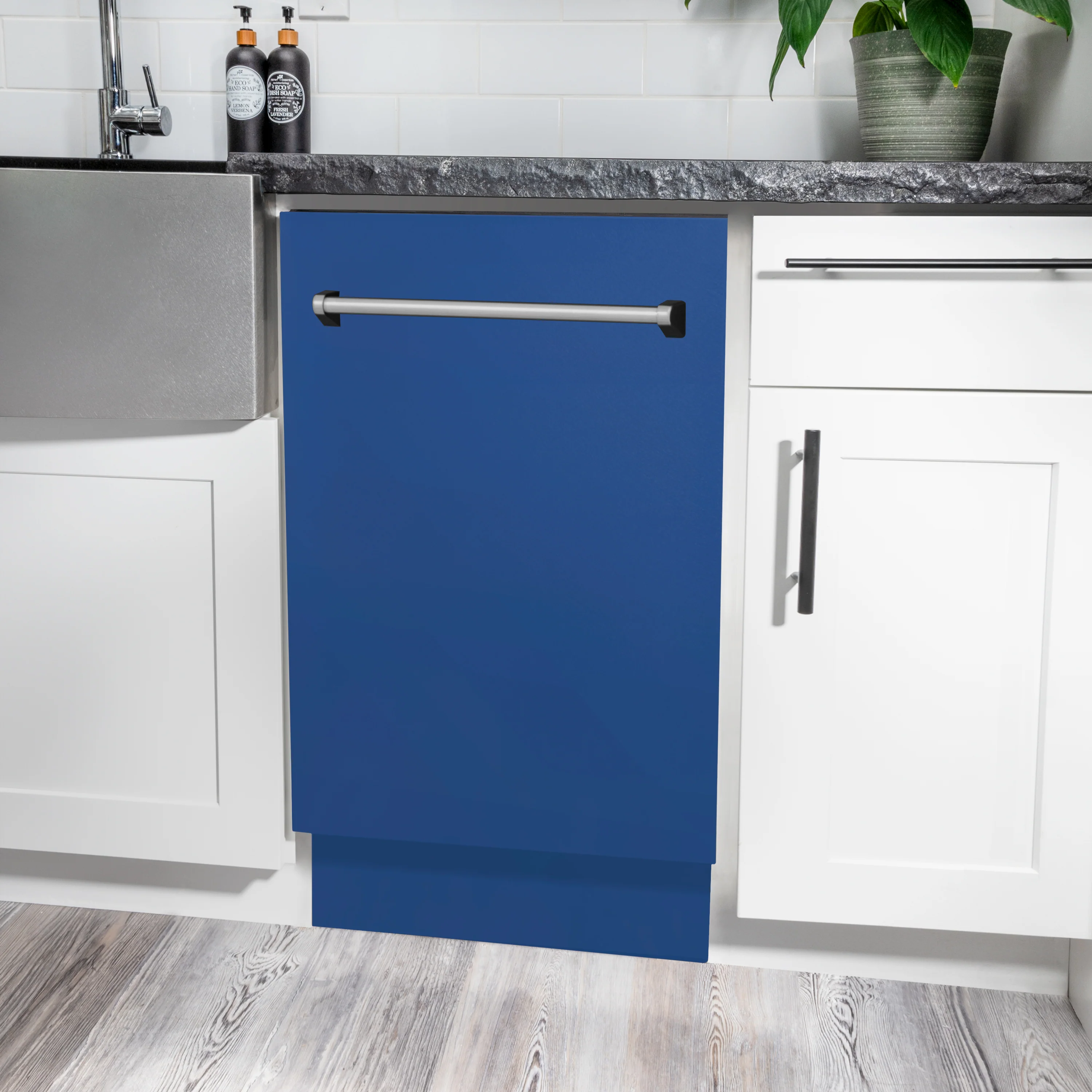 ZLINE 18 in. Tallac Series 3rd Rack Top Control Built-In Dishwasher in Blue Matte with Stainless Steel Tub, 51dBa (DWV-BM-18) - Image 17