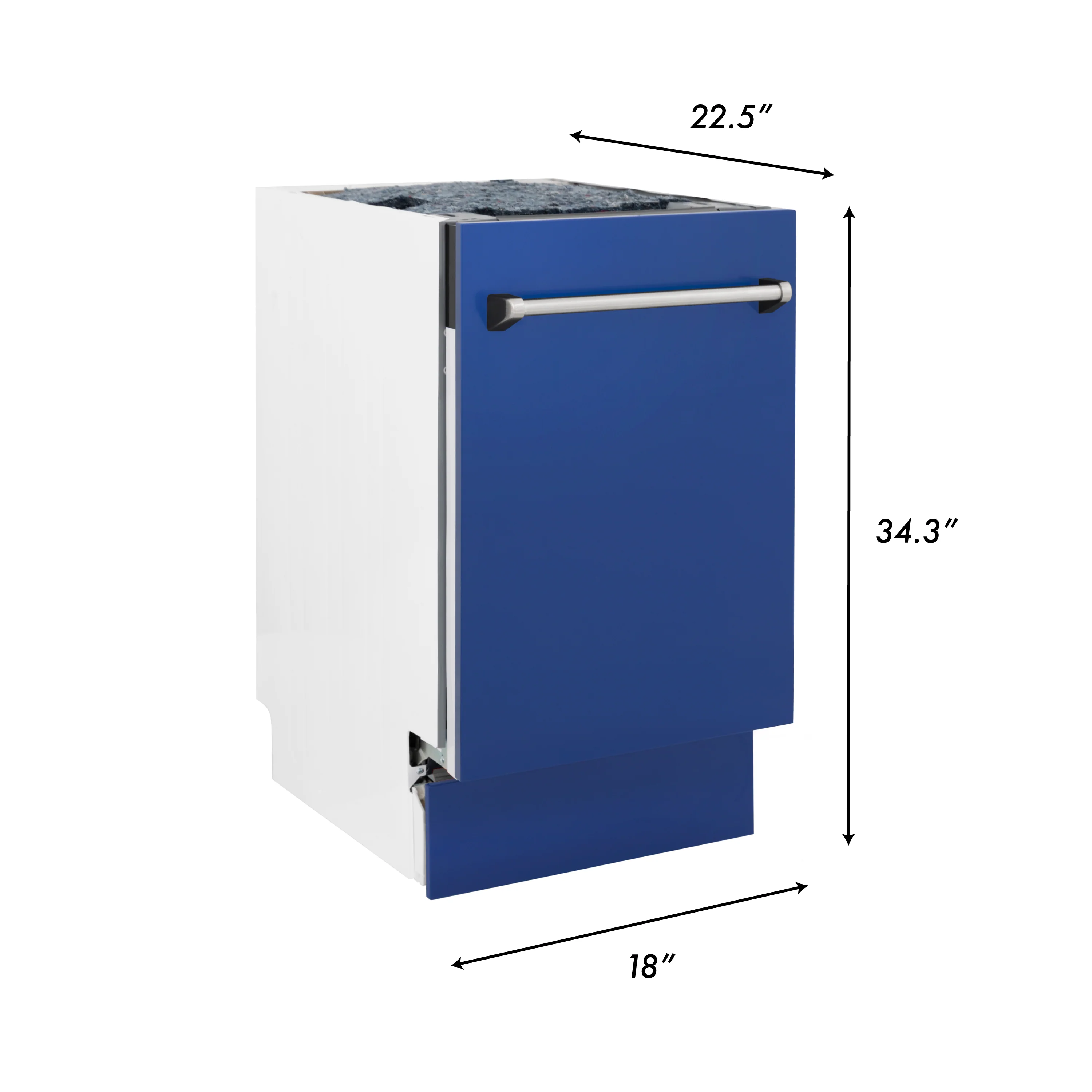 ZLINE 18 in. Tallac Series 3rd Rack Top Control Built-In Dishwasher in Blue Matte with Stainless Steel Tub, 51dBa (DWV-BM-18) - Image 21