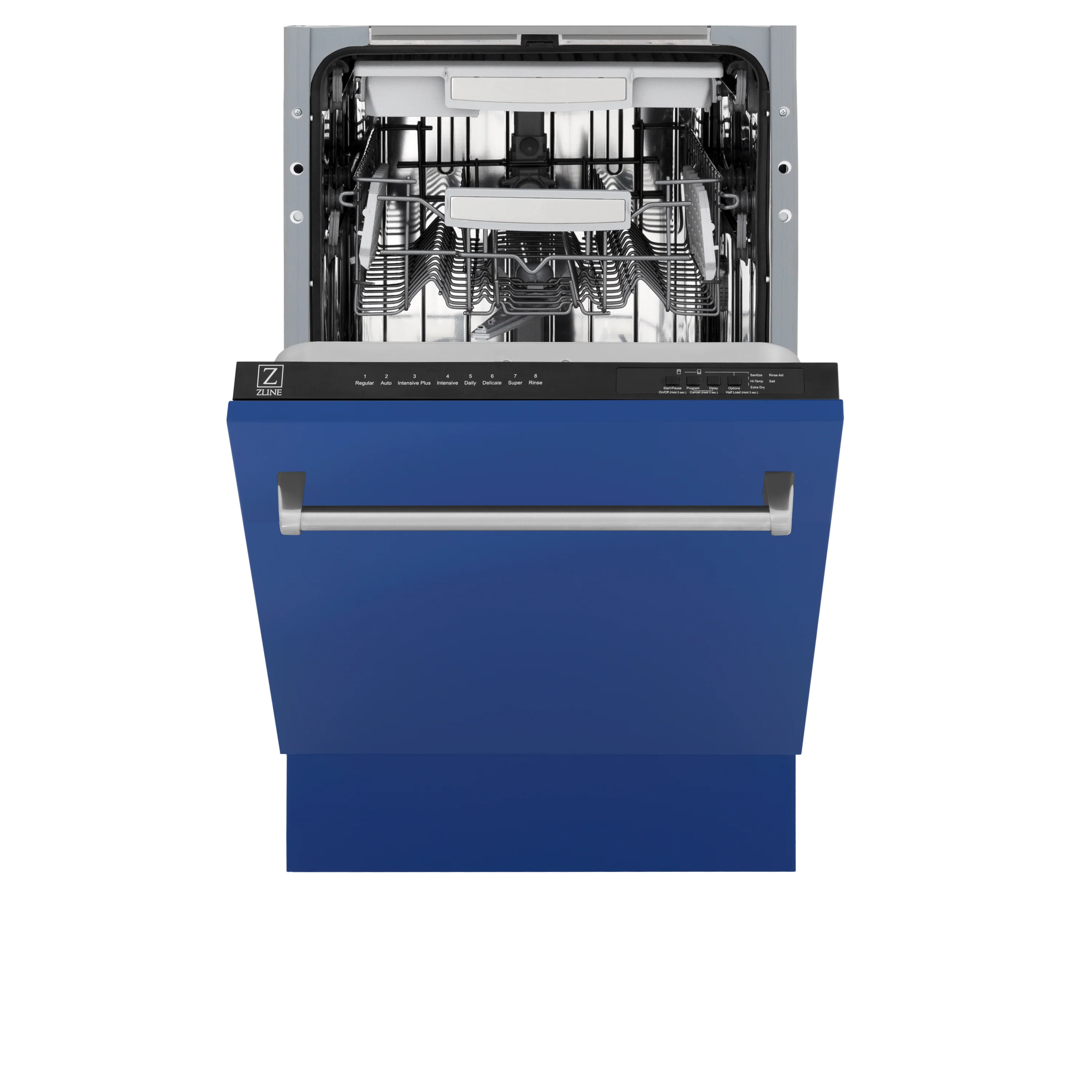 ZLINE 18 in. Tallac Series 3rd Rack Top Control Built-In Dishwasher in Blue Matte with Stainless Steel Tub, 51dBa (DWV-BM-18) - Image 6