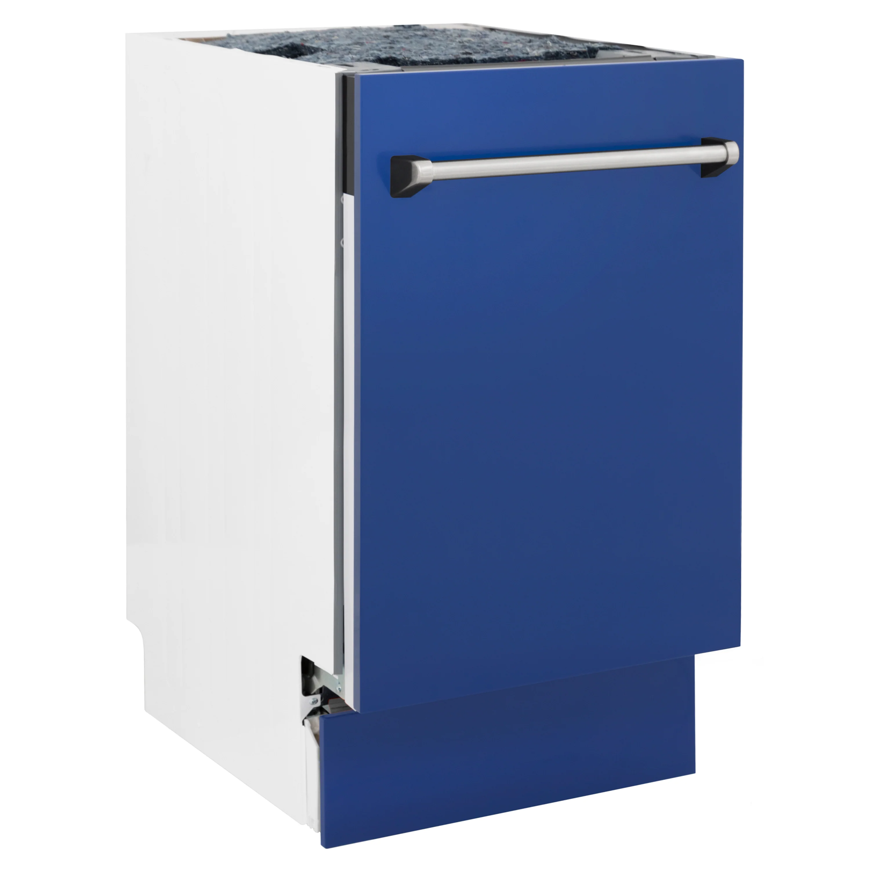 ZLINE 18 in. Tallac Series 3rd Rack Top Control Built-In Dishwasher in Blue Matte with Stainless Steel Tub, 51dBa (DWV-BM-18) - Image 8