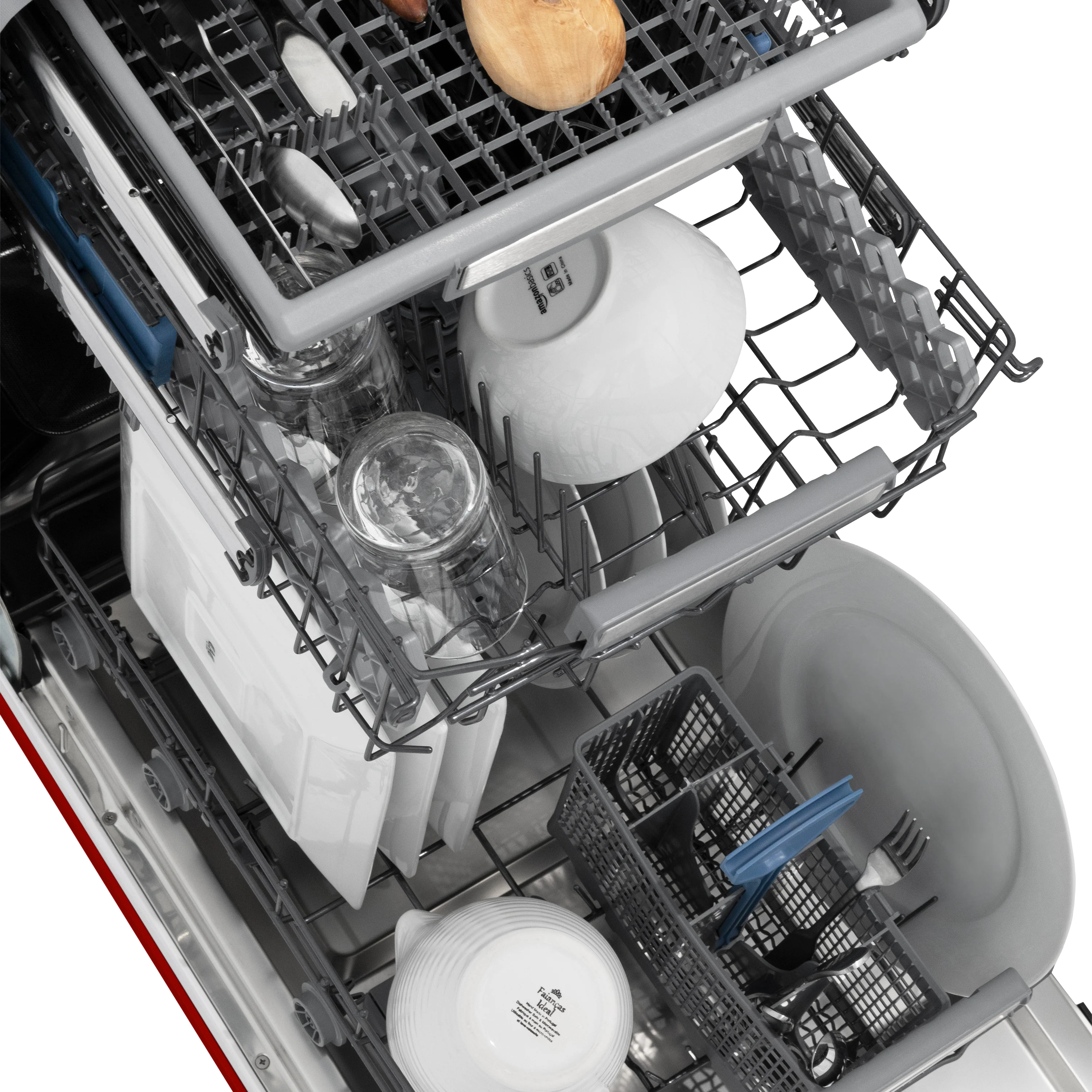 ZLINE 18 in. Tallac Series 3rd Rack Top Control Built-In Dishwasher in Red Gloss with Stainless Steel Tub, 51dBa (DWV-RG-18) - Image 5