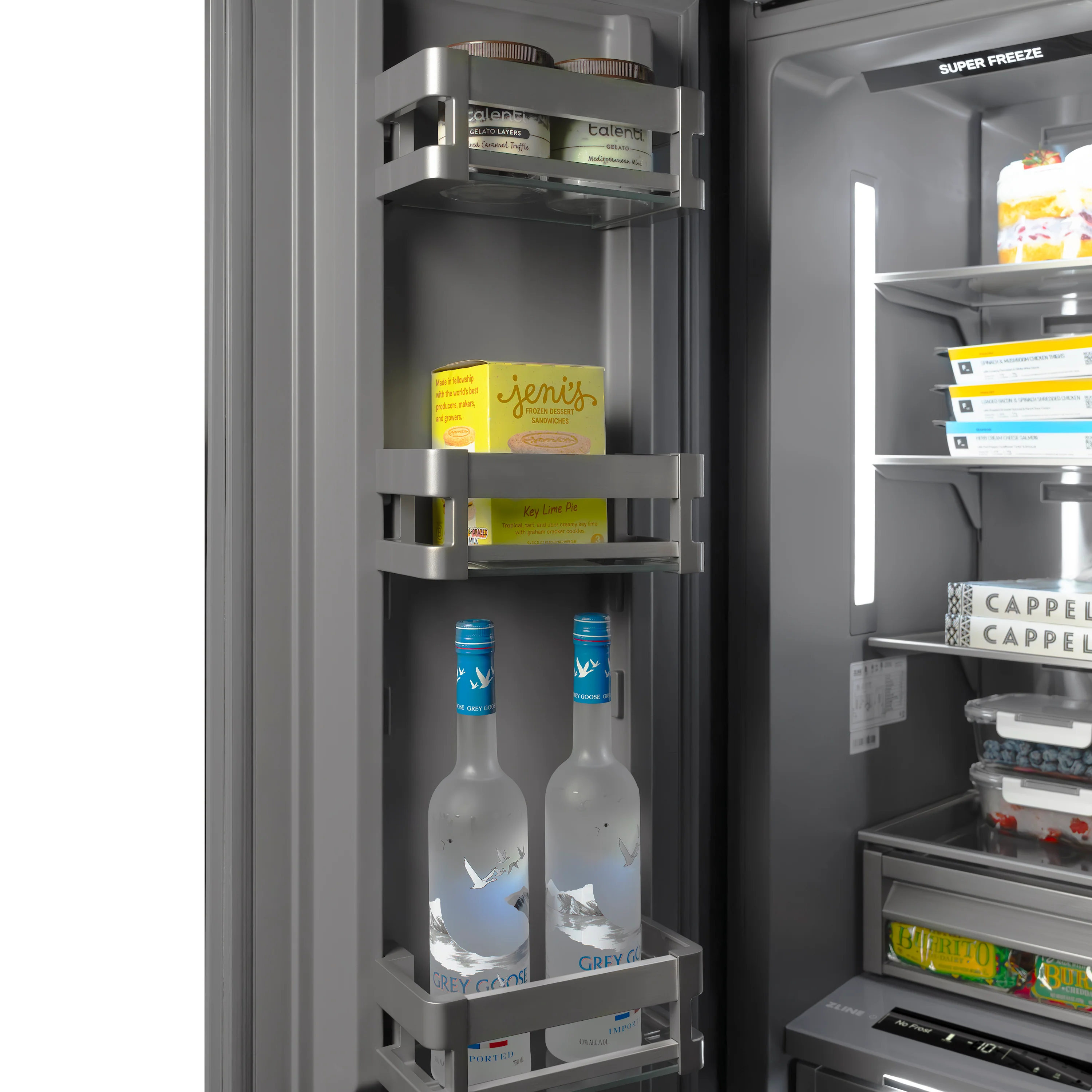 ZLINE 18 in. 8.6 cu. ft. Left Hinge Column Freezer in Stainless Steel with Graphite Gray Interior (RCFVL-304-18) - Image 7