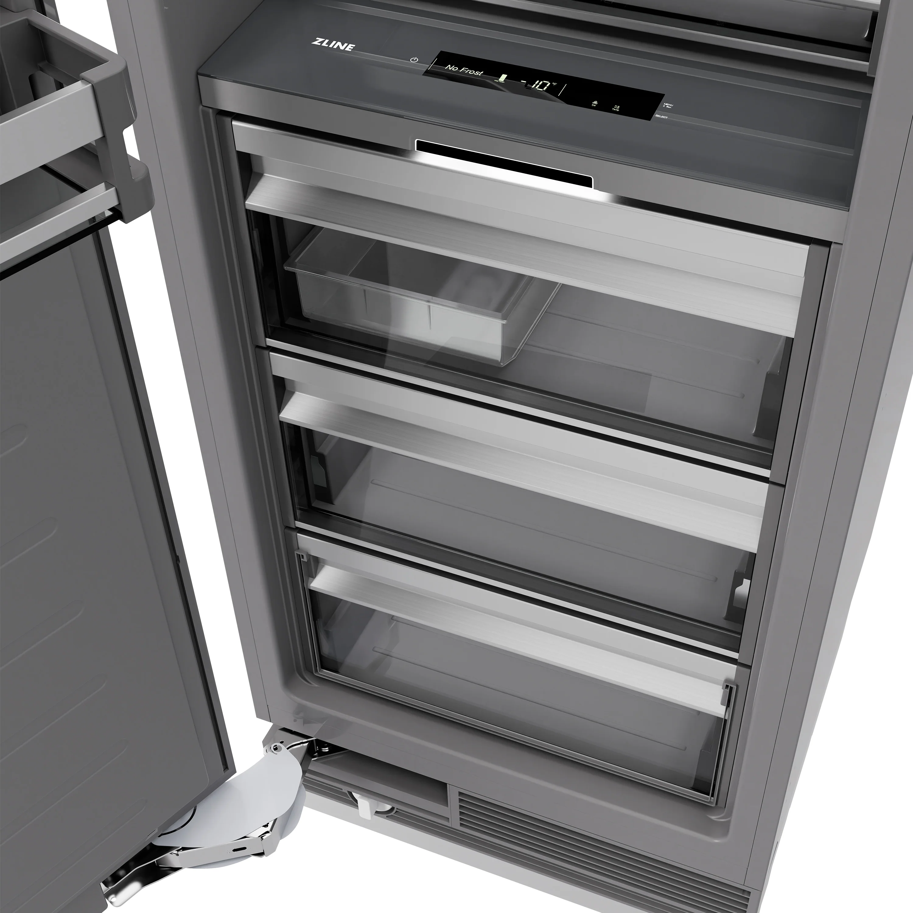 ZLINE 18 in. 8.6 cu. ft. Left Hinge Column Freezer in White Matte with Graphite Gray Interior (RCFVL-WM-18) - Image 6