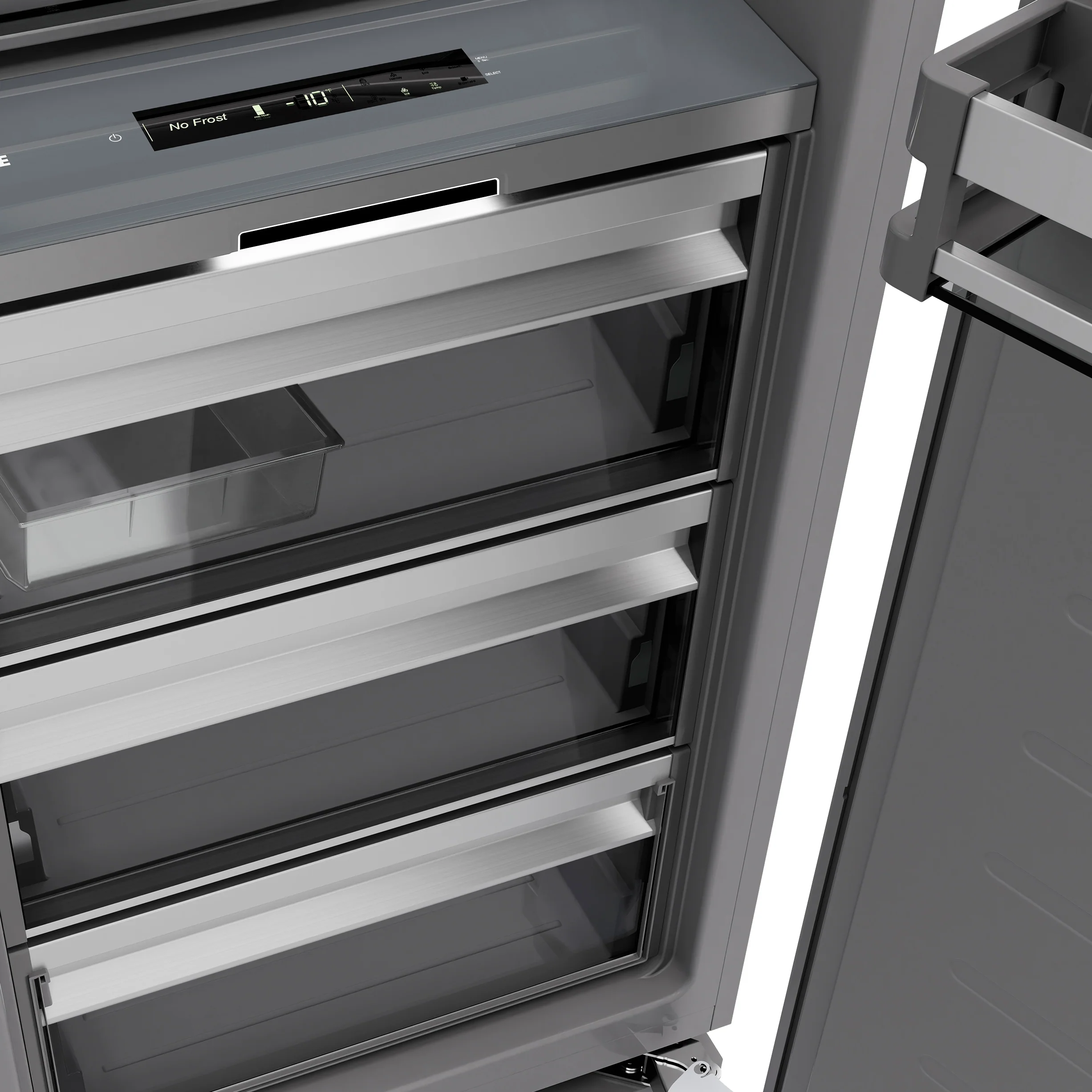 ZLINE 18 in. 8.6 cu. ft. Right Hinge Column Freezer in Satin Stainless Steel with Graphite Gray Interior (RCFVR-SN-18) - Image 9