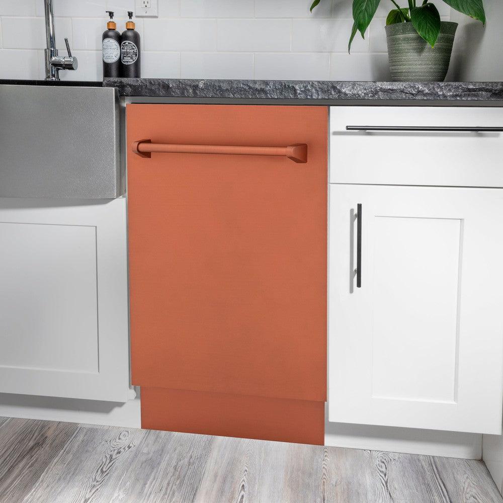 ZLINE 18 in. Tallac Series 3rd Rack Top Control Built-In Dishwasher in Copper with Stainless Steel Tub, 51dBa (DWV-C-18) - Image 13