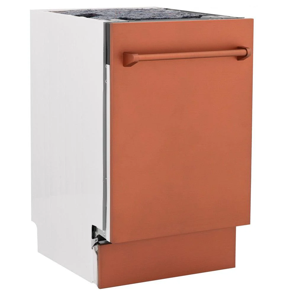 ZLINE 18 in. Tallac Series 3rd Rack Top Control Built-In Dishwasher in Copper with Stainless Steel Tub, 51dBa (DWV-C-18) - Image 3